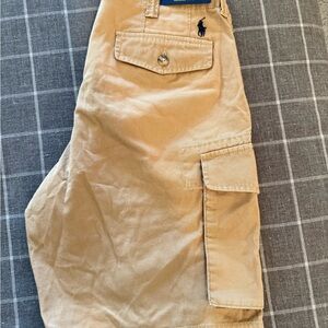 NWT POLO RALPH LAUREN Tan Cargo Shorts with Logo